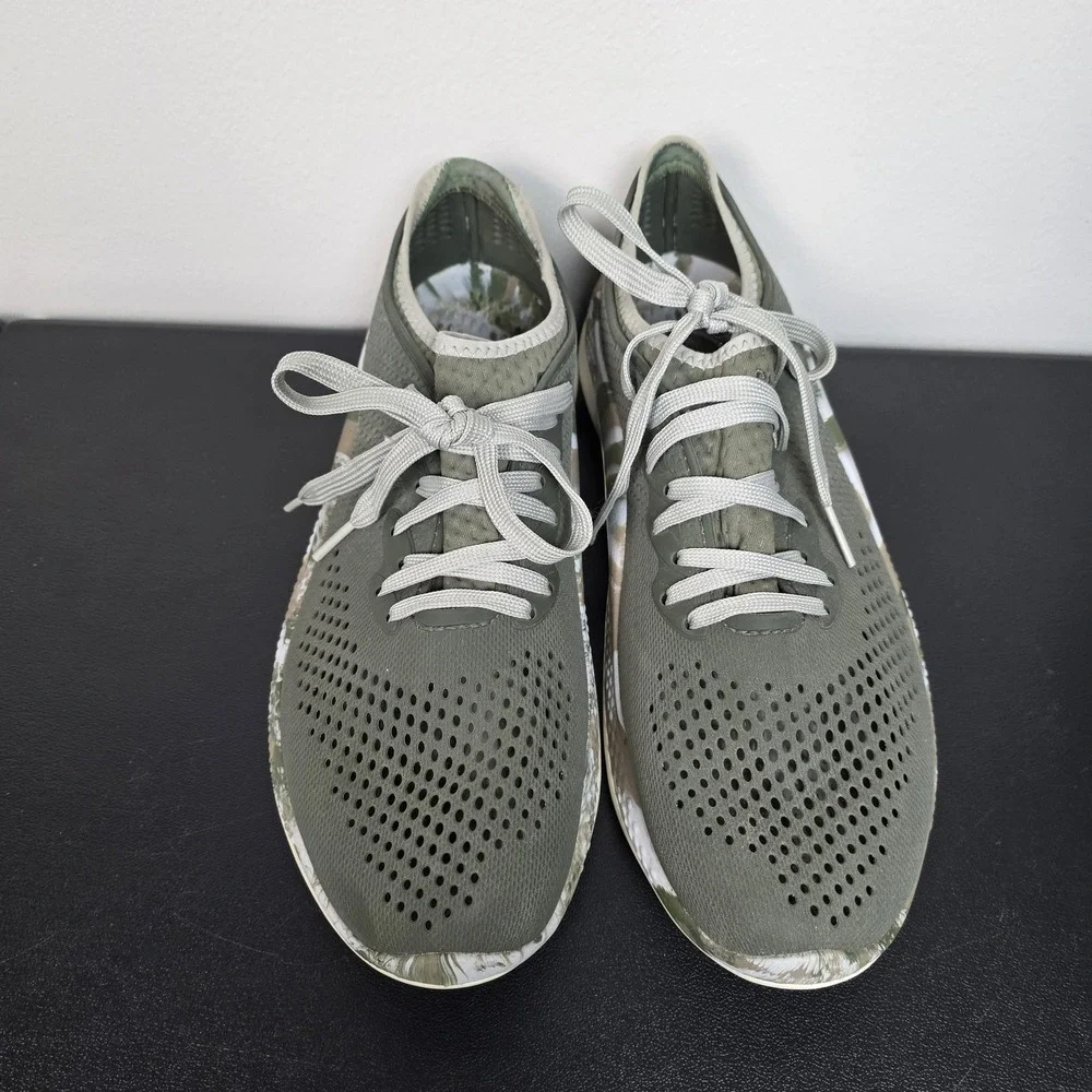 Crocs‎ Shoes Mens 9 Green Camo LiteRide 360 Marbled Pacer Boat Beach Fishing